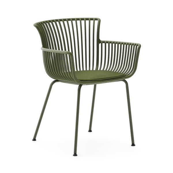 Temno zelen kovinski vrtni stol Surpika – Kave Home