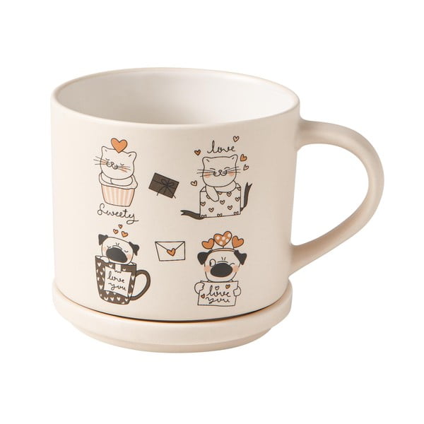 Oranžne/bež porcelanaste skodelice v kompletu 2 ks 350 ml Cats – Brandani-image-4