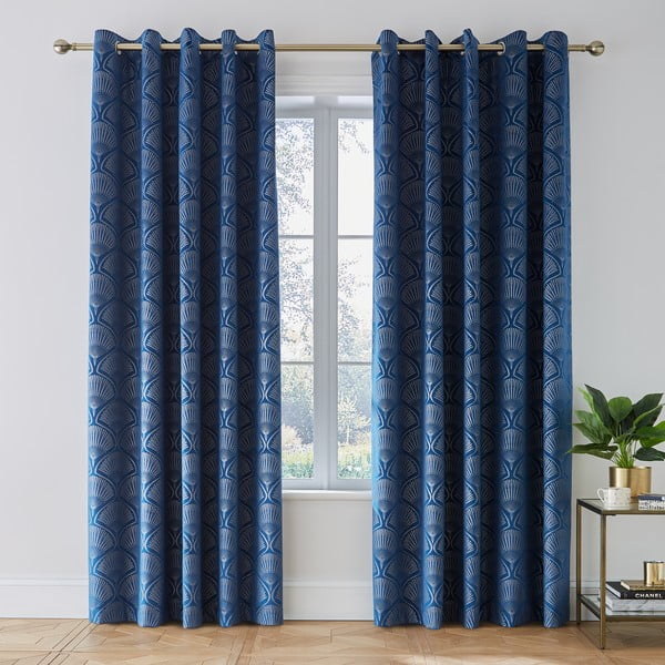 Modre zavese v kompletu 2 kos 229x168 cm Art Deco Pearl - Catherine Lansfield