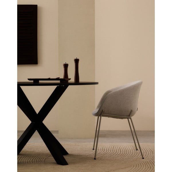 Bež oblazinjen jedilni stol z nasloni za roke Yvette – Kave Home-image-1