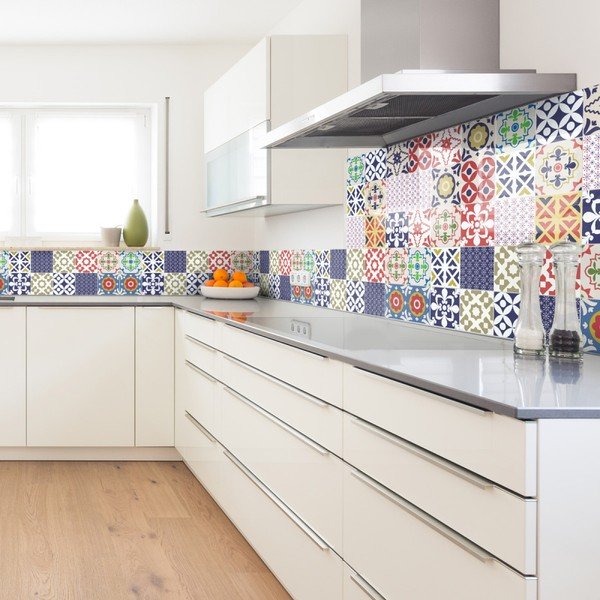Komplet 30 stenskih nalepk Ambiance Cementne ploščice Azulejos Vinito, 15 x 15 cm-image-3
