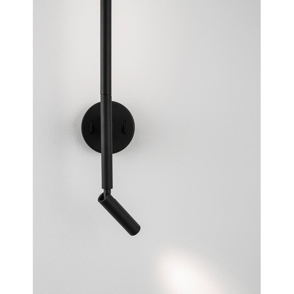 Mat črna aluminijasta LED stenska svetilka z upogljivo konstrukcijo Handy – Nova Luce-image-1