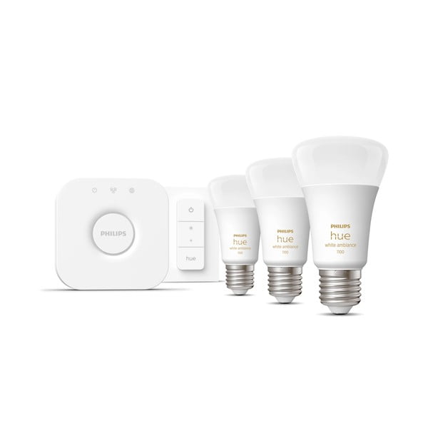 Pameten začetni komplet z žarnico E27, 11 W 5 ks White ambiance – Philips Hue