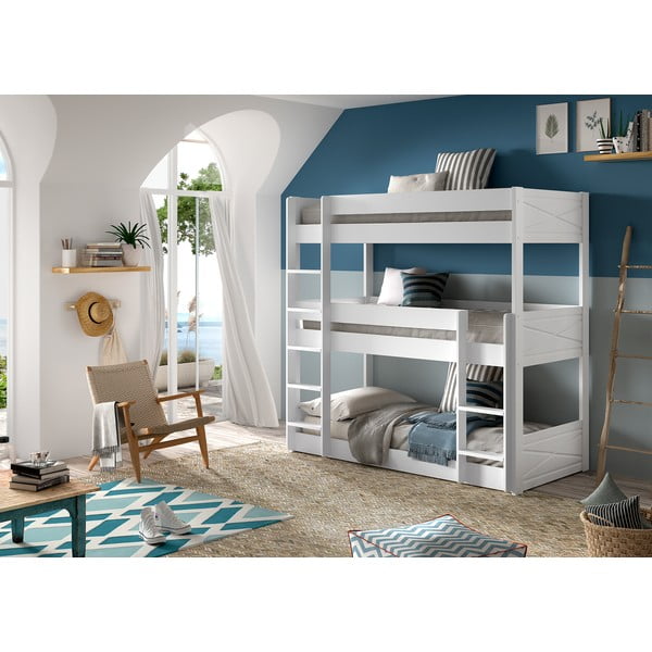 Bel otroški pograd postelja iz masivnega bora 90x200 cm Scott – Vipack-image-1