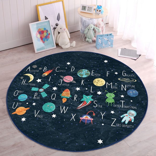 Temno modra otroška preproga ø 100 cm Comfort – Mila Home-image-2