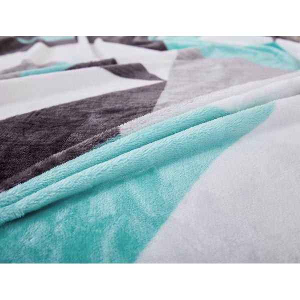Siva/turkizna enojna posteljnina iz mikropliša 140x200 cm Abstract  – My House-image-3