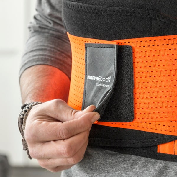Oranžno-črni športni pas za hujšanje in držo telesa InnovaGoods, velikost L-image-3