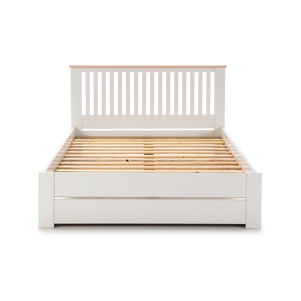 Bela zakonska postelja z letvenim dnom 140x190 cm Leba - Marckeric-image-2