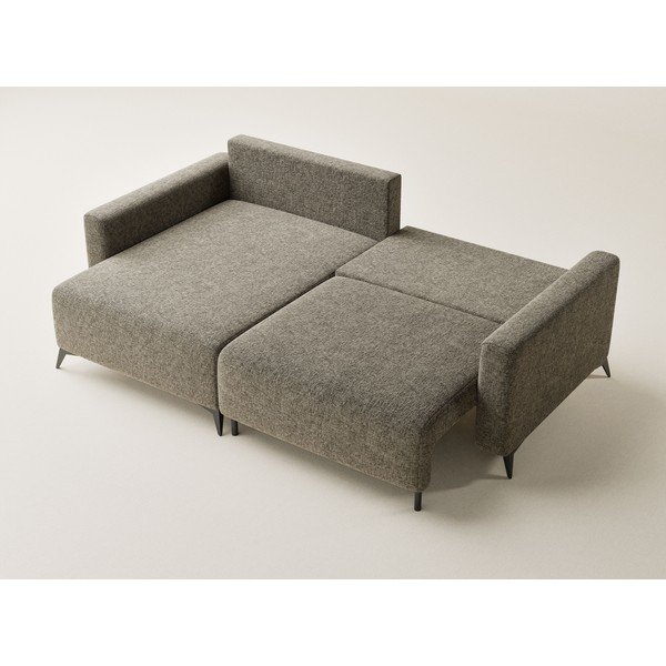 Rjava raztegljiva/s prostorom za shranjevanje kotna sedežna garnitura iz šenilje (levi kot/z ležalnikom) Leon – Maison de Rêve-image-3