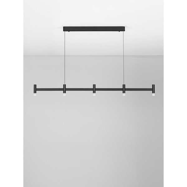 Mat črna aluminijasta LED zatemnitvena viseča svetilka s senčilom iz akrilnega stekla Poetic – Nova Luce-image-3