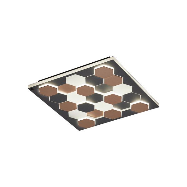 Črna LED stropna svetilka z glasovnim upravljanjem s pomočjo mobilne aplikacije s kovinskim senčilom 55x55 cm Cifavo – CINQUE-image-1