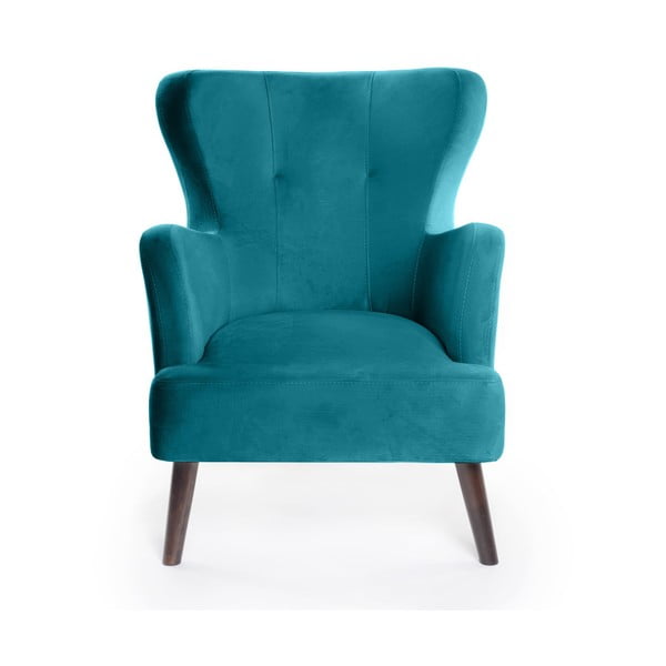 Turkizen žameten fotelj z naslonom Noemye – Bonami Selection-image-2