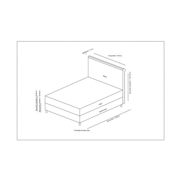 Bež boxspring postelja s prostorom za shranjevanje 140x200 cm Sonata – Kalune Design-image-4