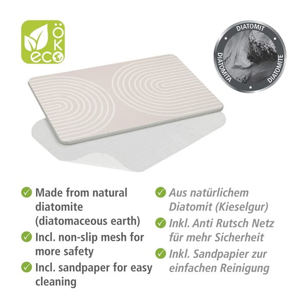 Bež kopalniška podloga iz diatomejske zemlje 39x60 cm Nazca – Wenko-image-3