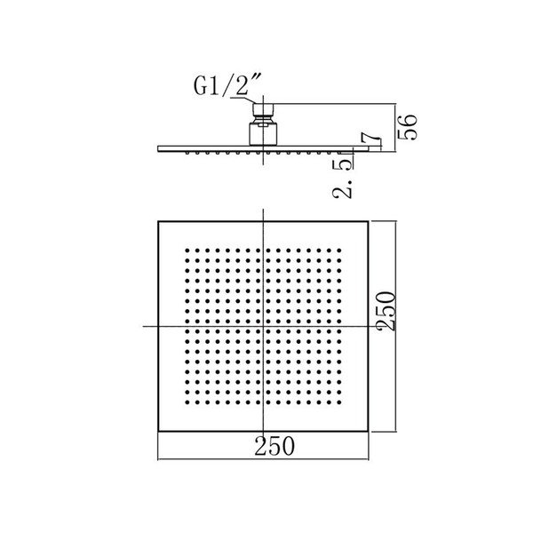 Medeninasta tuš glava v sijajno srebrni barvi – Sapho-image-1