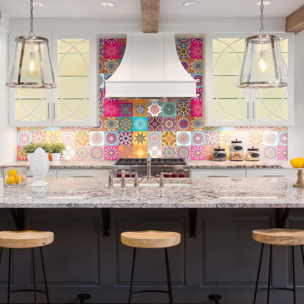 Komplet 30 stenskih nalepk Ambiance Wall Stickers Azulejos Mariska, 15 x 15 cm-image-3