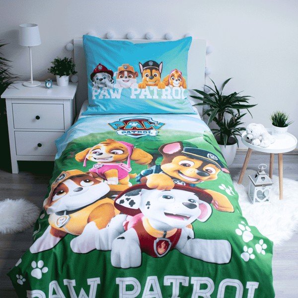 Otroška bombažna posteljnina s svetlečim učinkom 140x200 cm Paw Patrol - Jerry Fabrics-image-1