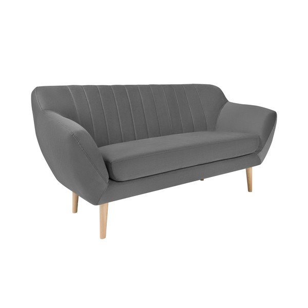 Siv žameten kavč Mazzinis Sofas Sardaigne, 158 cm-image-2
