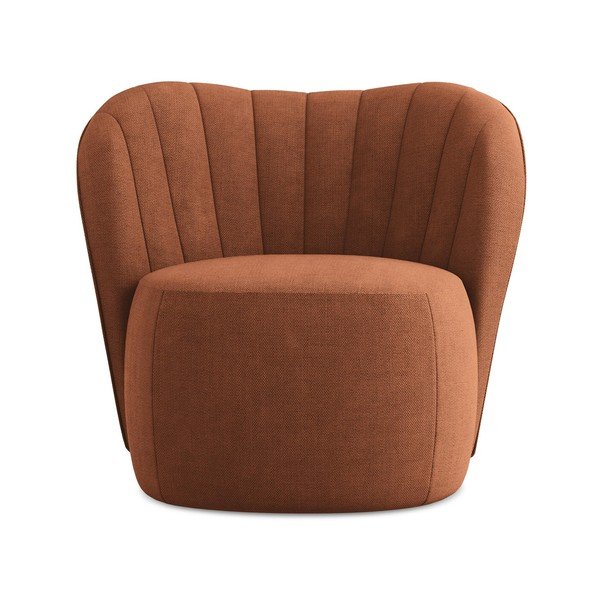 Fotelj iz šenilje v barvi terakote Keloa – Makamii-image-1