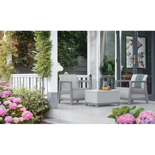 Svetlo sivi plastični vrtni fotelji v kompletu 2 ks Scandi Linea – Keter-image-1