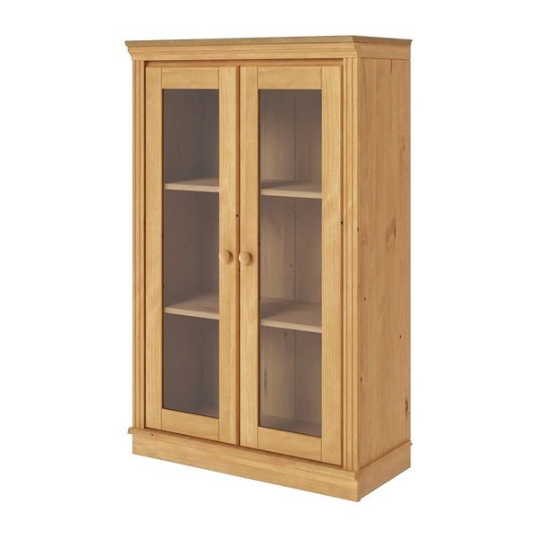 Vitrina iz masivnega bora v svetli naravni barvi 74x118x35 cm Anita – Støraa-image-3