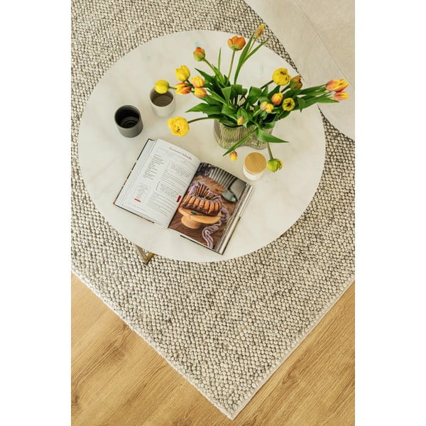 Svetlo siva ročno tkana preproga iz mešanice volne 80x150 cm Minerals – Flair Rugs-image-1