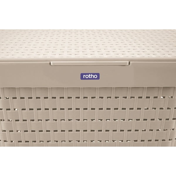 Bež plastični koš za perilo 55 l Country - Rotho-image-4