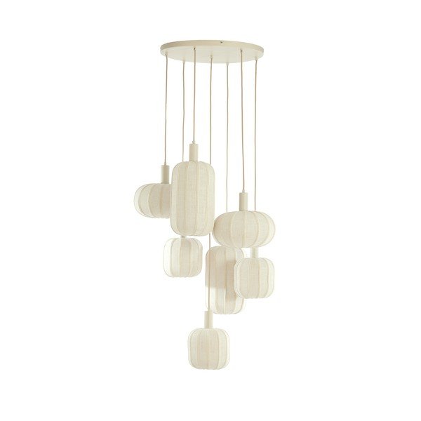 Kremno bela viseča svetilka s tekstilnim senčilom ø 50 cm Tufia – Light & Living