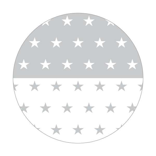 Bela/siva zaščitna obroba za posteljico iz mešanice bombaža 96 cm Little Stars – Roba-image-3