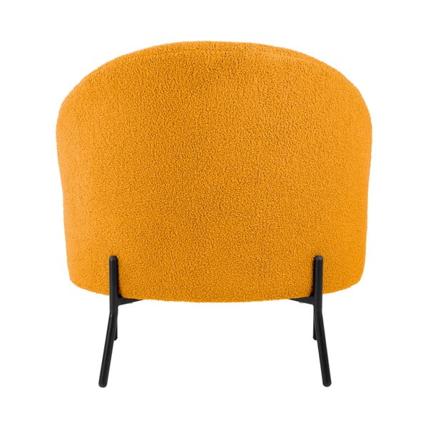 Oker rumen fotelj iz tkanine bouclé Noble – Leitmotiv-image-4