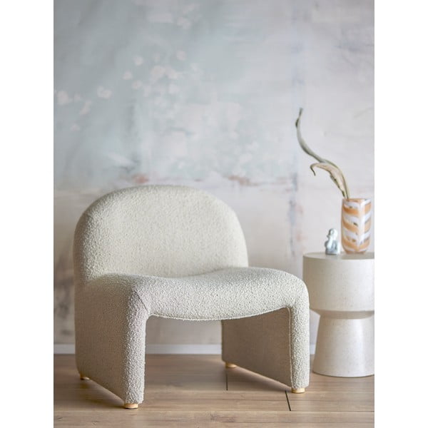 Kremno bel fotelj iz tkanine bouclé Neel – Bloomingville-image-1