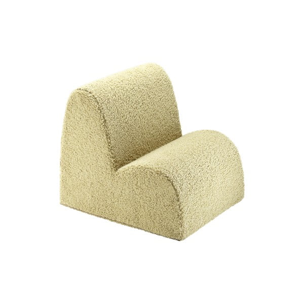 Zelen otroški fotelj iz tkanine bouclé Cloud – Wigiwama