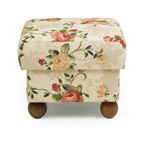 Max Winzer Monarch Chenille Beige Floral Ottoman-image-2