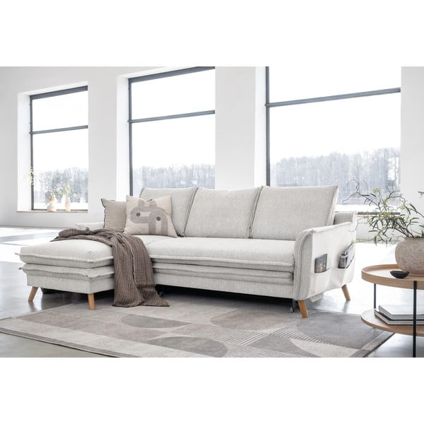 Bež raztegljiva kotna sedežna garnitura (levi kot) Charming Charlie – Miuform-image-3