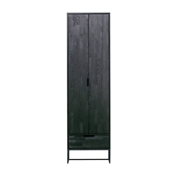 Črna garderobna omara iz masivnega jesena 60x210 cm Silas – WOOOD