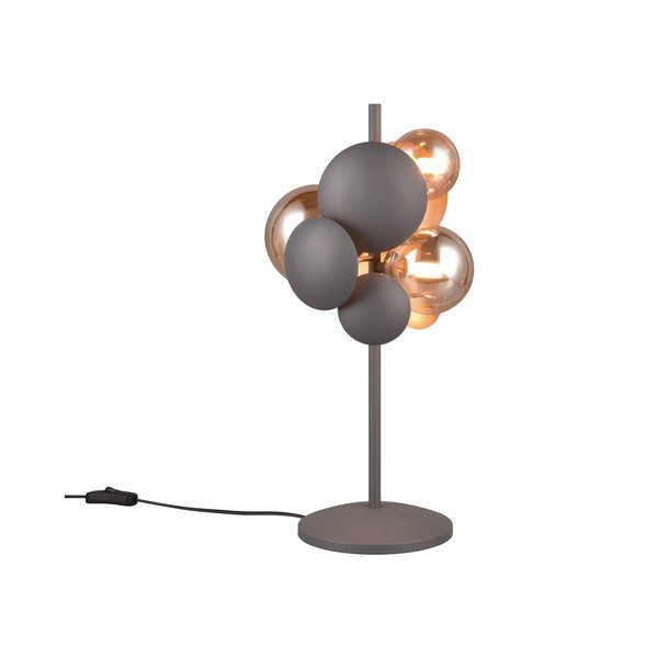 Siva/zlata namizna svetilka s steklenim senčnikom (višina 50 cm) Bubble – Trio Select-image-1