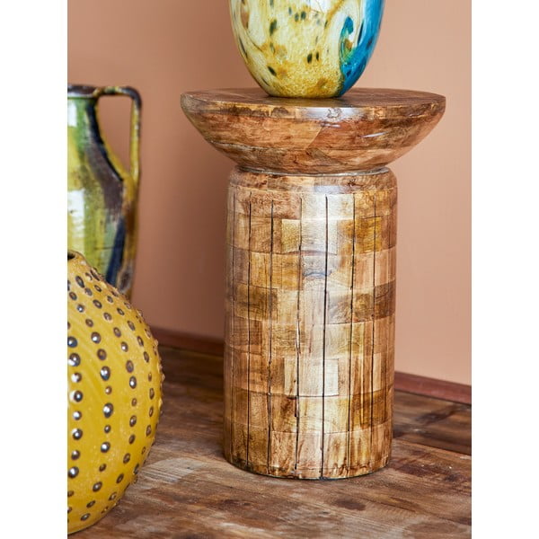 Okrogla stranska mizica iz masivnega manga ø 30 cm Yasme – Bloomingville-image-1