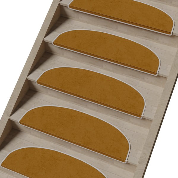 Svetlo rjavi komplet preprog za stopnice 16 ks 20x65 cm Plain Color – Vitaus-image-1