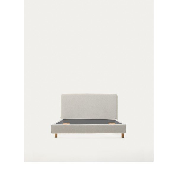 Siva oblazinjena postelja brez letvenega dna 90x200 cm Valma – Kave Home-image-4