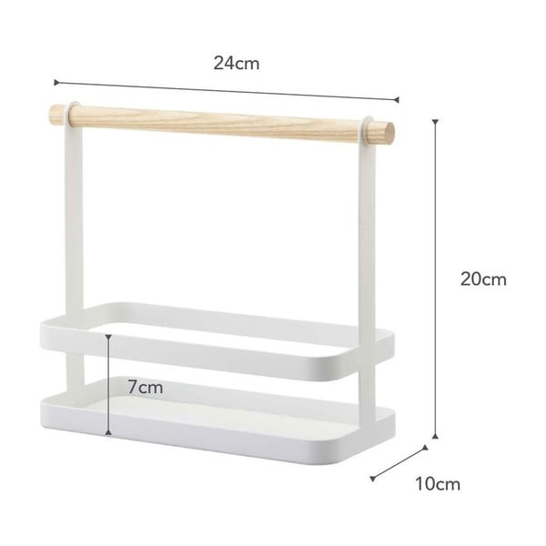 Belo stojalo za začimbe z detajli iz bukovega YAMAZAKI Tosca-image-3