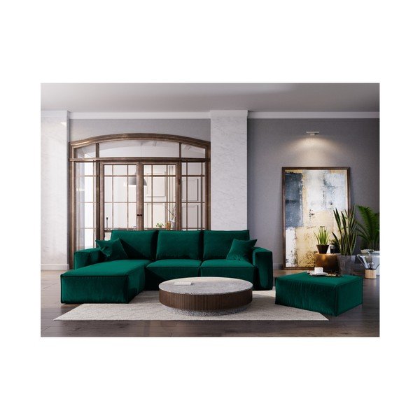 Temno zelen puf Cosmopolitan Design Florida, 65 x 65 cm-image-3