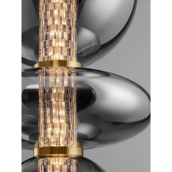 Siva kovinska LED viseča svetilka s steklenim senčilom ø 25,5 cm Navi – Nova Luce-image-2