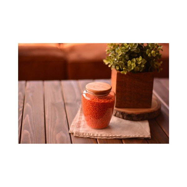 Stekleni kozarec s pokrovom iz bambusa Bambum Rella Small-image-2