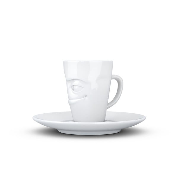 Bela porcelanska skodelica za espresso s podstavkom 58products, prostornina 80 ml-image-2