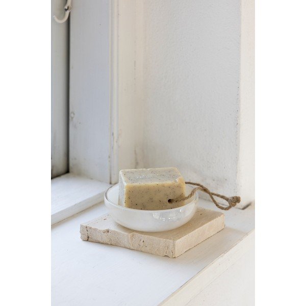 Kremno bel steklen podstavek za milo Opal – Mette Ditmer Denmark-image-1