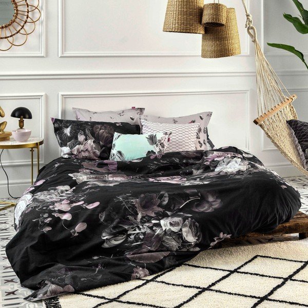 Črna enojna bombažna prevleka za odejo 140x200 cm Onyx – Happy Friday-image-4