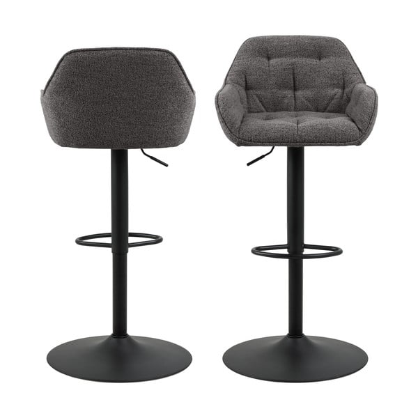 Temno sivi vrtljivi barski stoli v kompletu 2 ks 109 cm Brooke – Actona-image-3