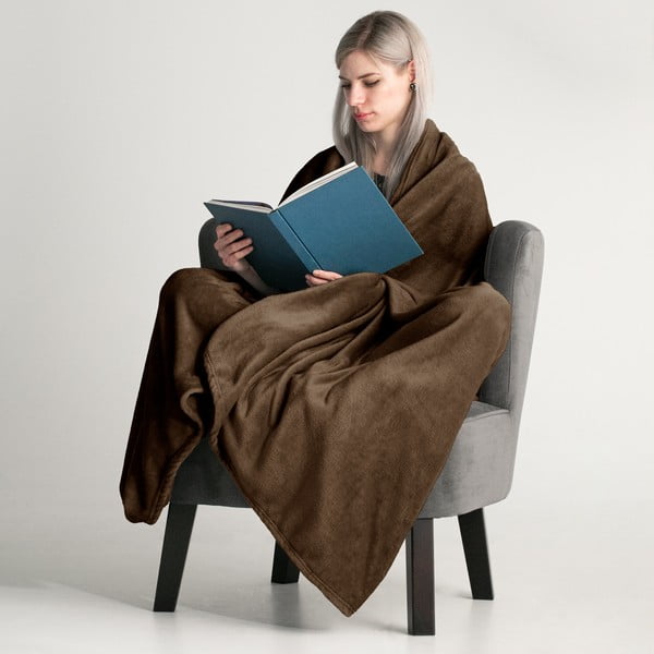 Rjava odeja iz mikrovlaken DecoKing Mic, 200 x 220 cm-image-1