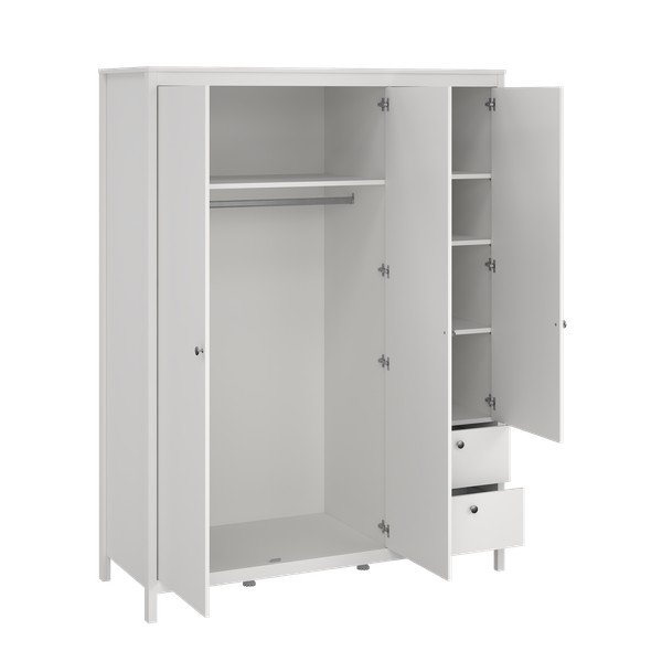 Bela garderobna omara z ogledalom 150x199x58 cm Madrid – Tvilum-image-2