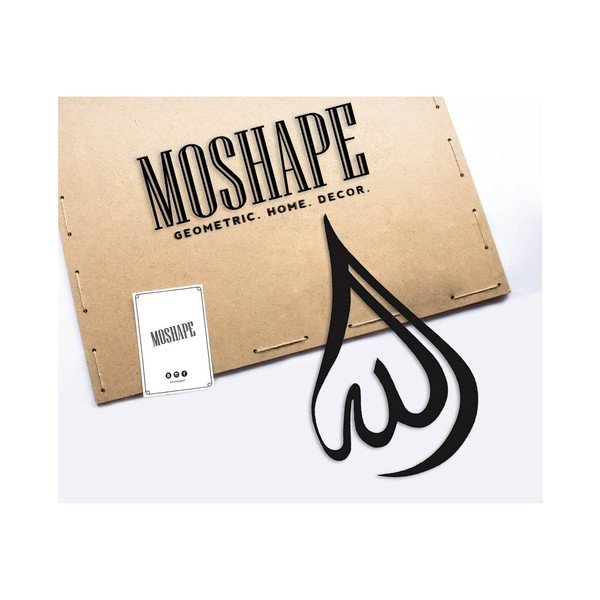 Črna kovinska stenska dekoracija Leave-image-1